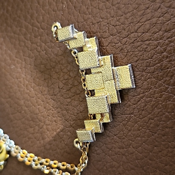 Vintage Geometric Cubism Pendant Chain Necklace - Picture 5 of 5